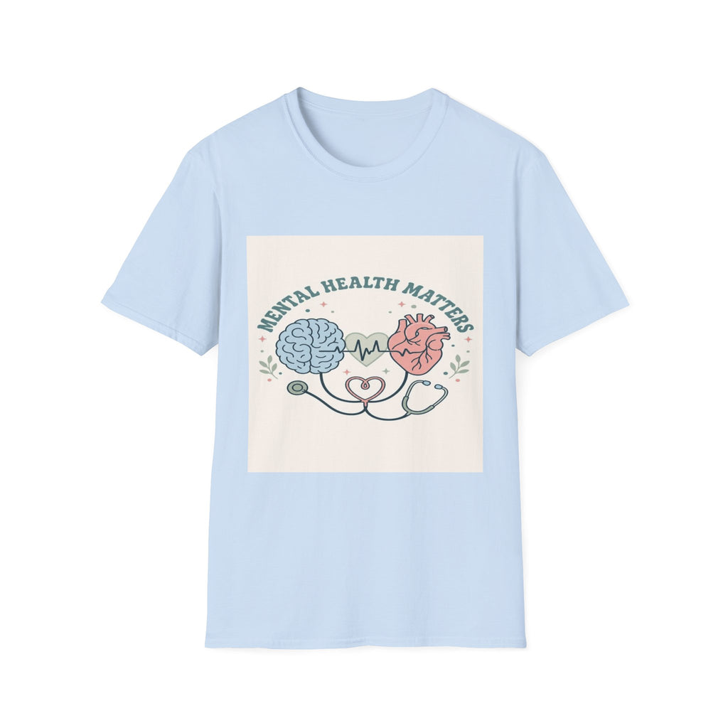Stylized Brain And Heart Design For Mental Health Awareness- Graphic Tees