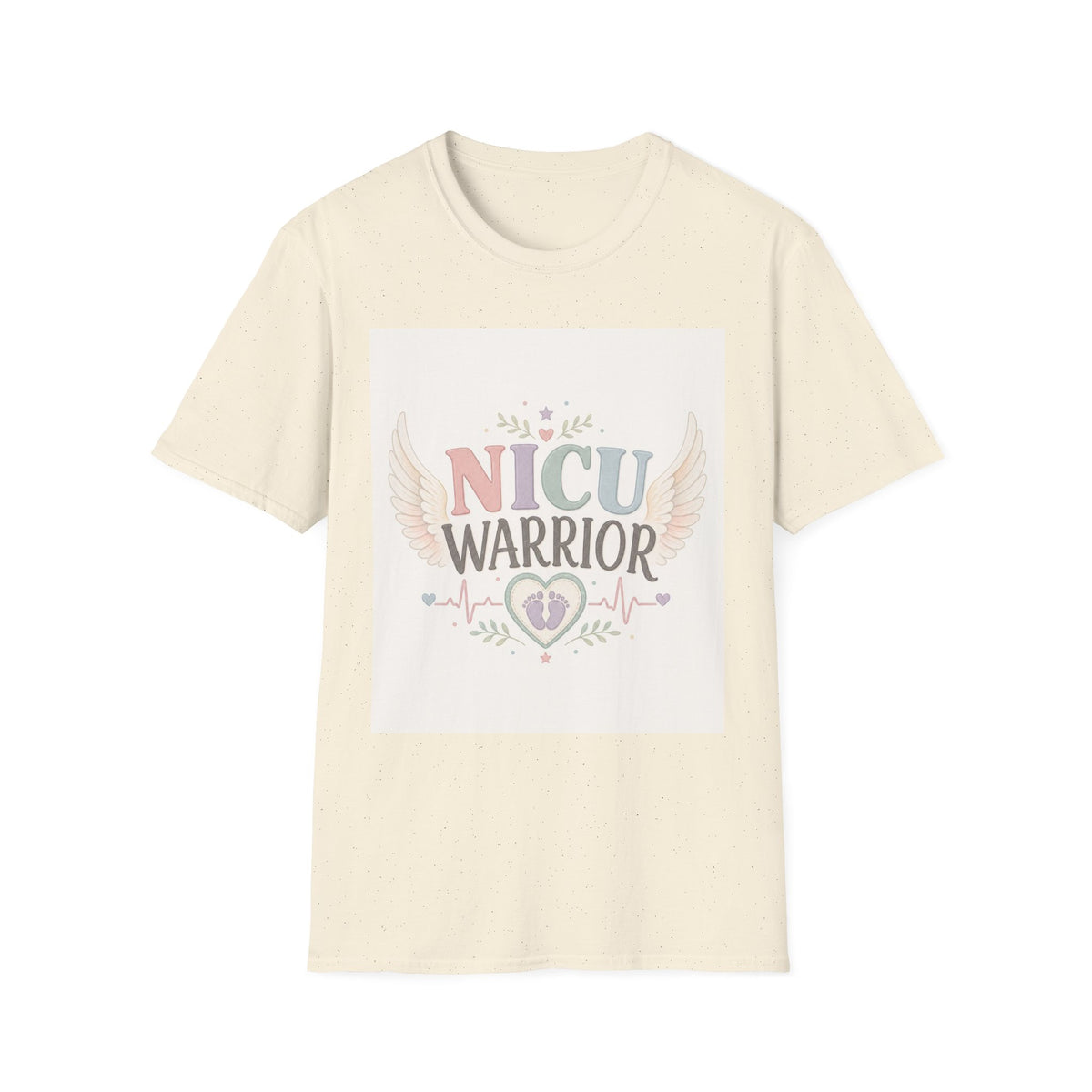 NICU Warrior Design With Baby Footprint And Angel Wings