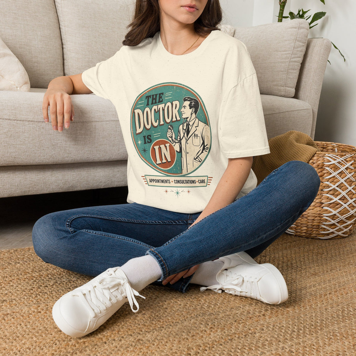 The Doctor Is In Retro Graphic T-Shirt — Vintage Medical Humor Tee