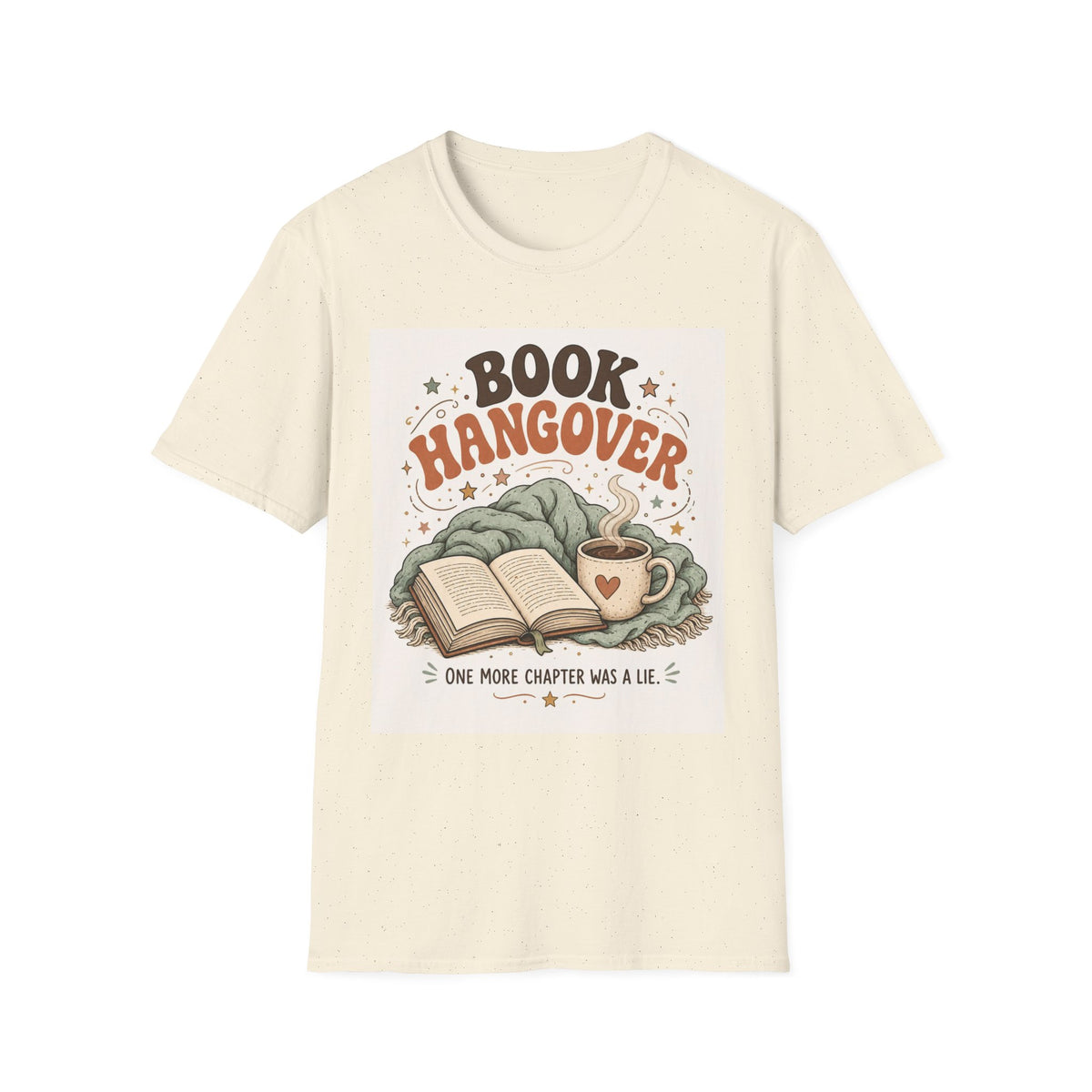 Cozy T Shirt Design Featuring Book And Coffee Cup