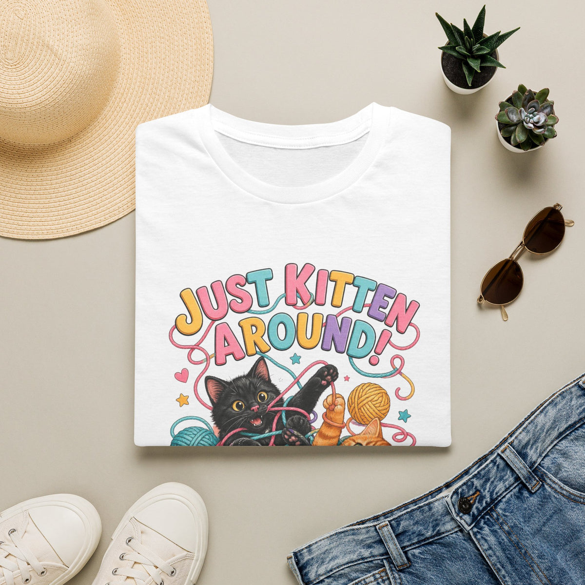 Just Kitten Around T-Shirt — Cute Playful Cat Graphic Tee