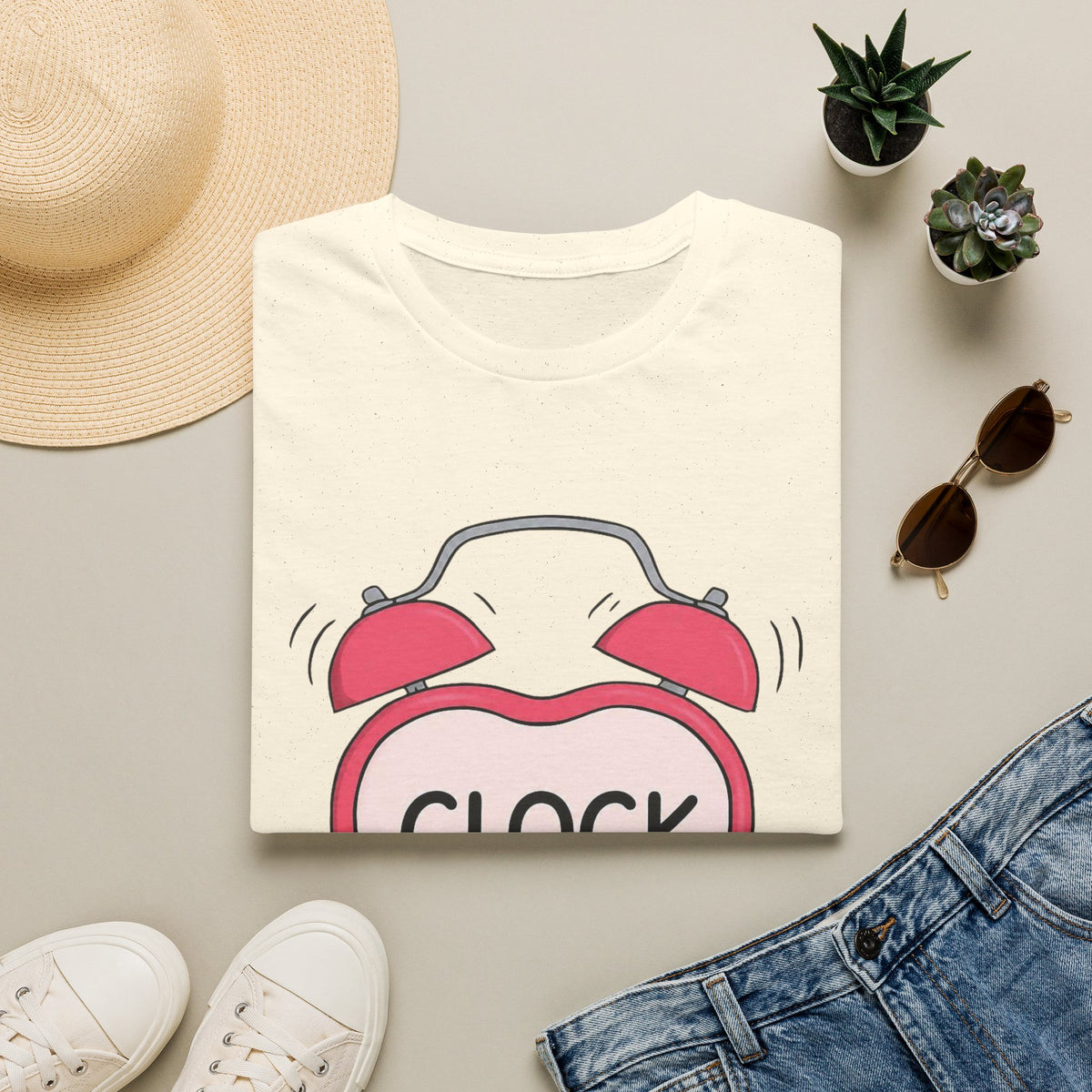 Clock It Alarm-Heart Graphic T-Shirt
