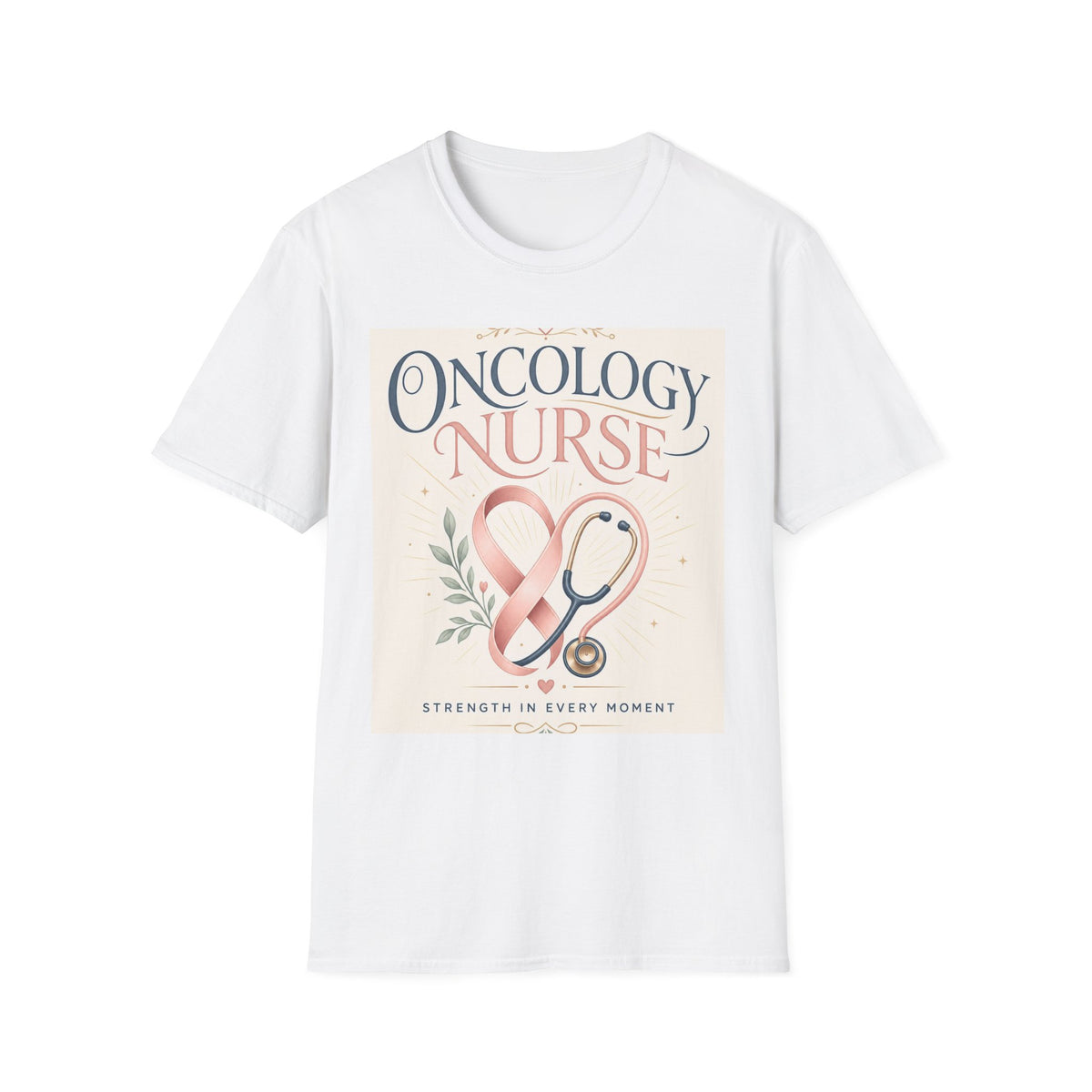 Elegant T Shirt Design With Oncology Nurse Text And Symbolism