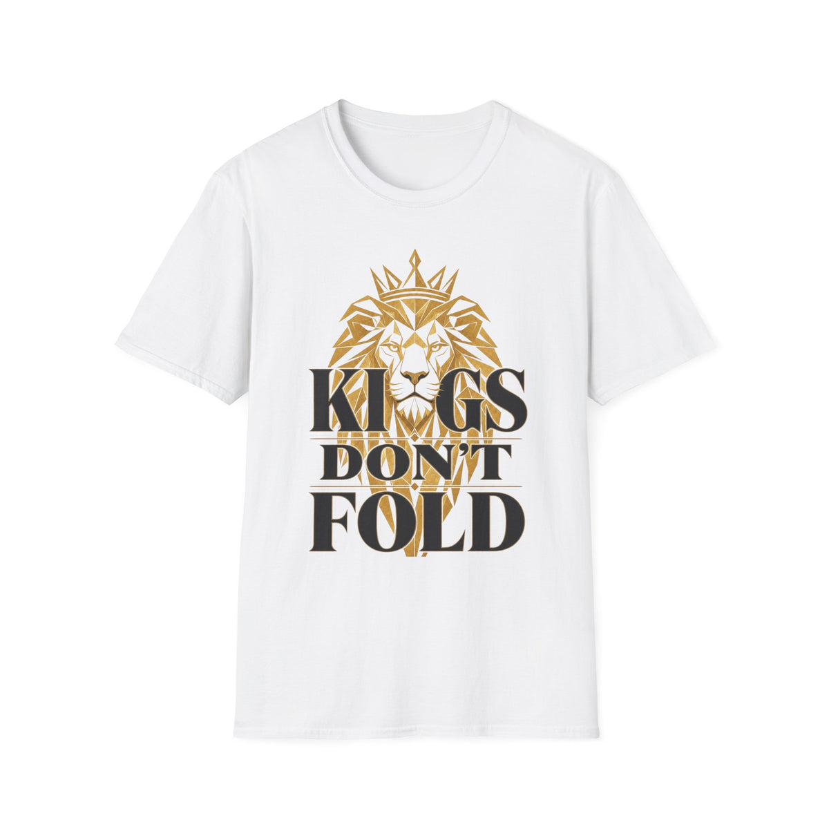 Kings Don't Fold T‑Shirt — Gold Lion Crown Graphic Tee
