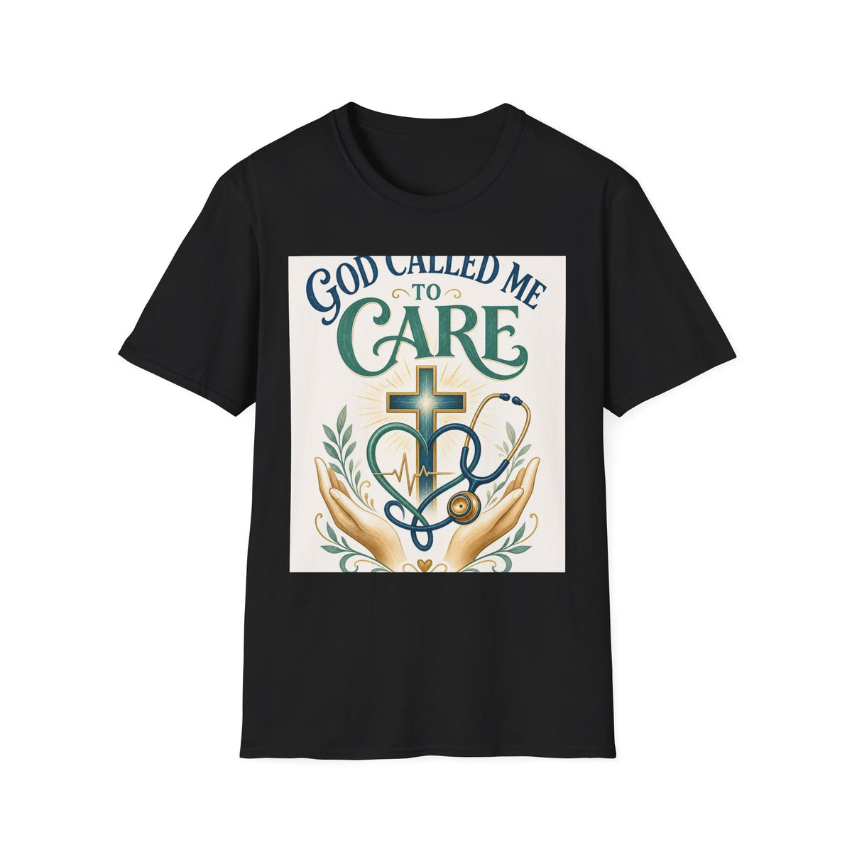 T Shirt Design Featuring Faith Inspired Care Elements