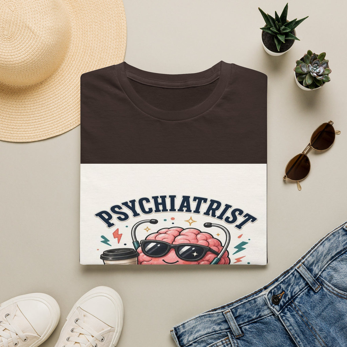 Trendy Healthcare T-Shirt Design Featuring Psychiatrist Energy Phrase- Graphic Tees