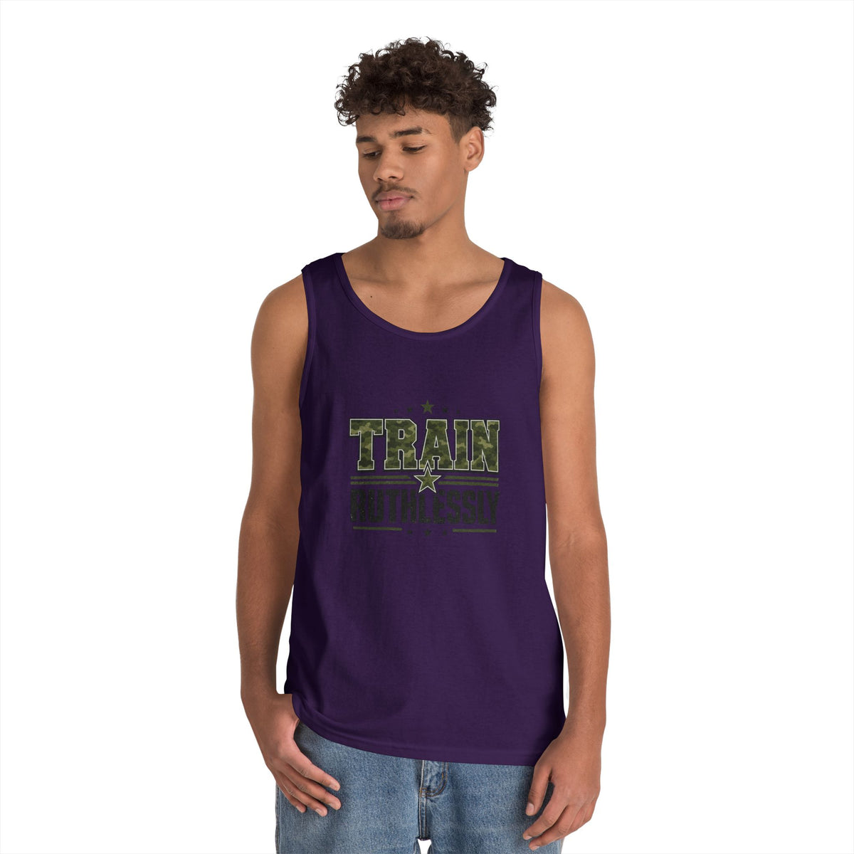 Train Ruthlessly Camouflage Gym Tank