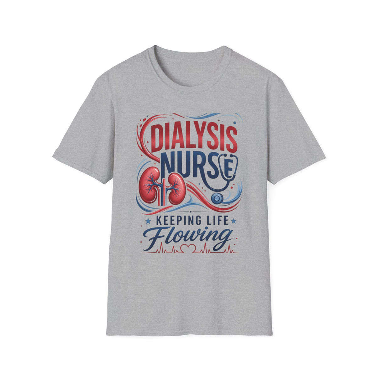 Creative T Shirt Design Celebrating Dialysis Nurses With Flowing Elements