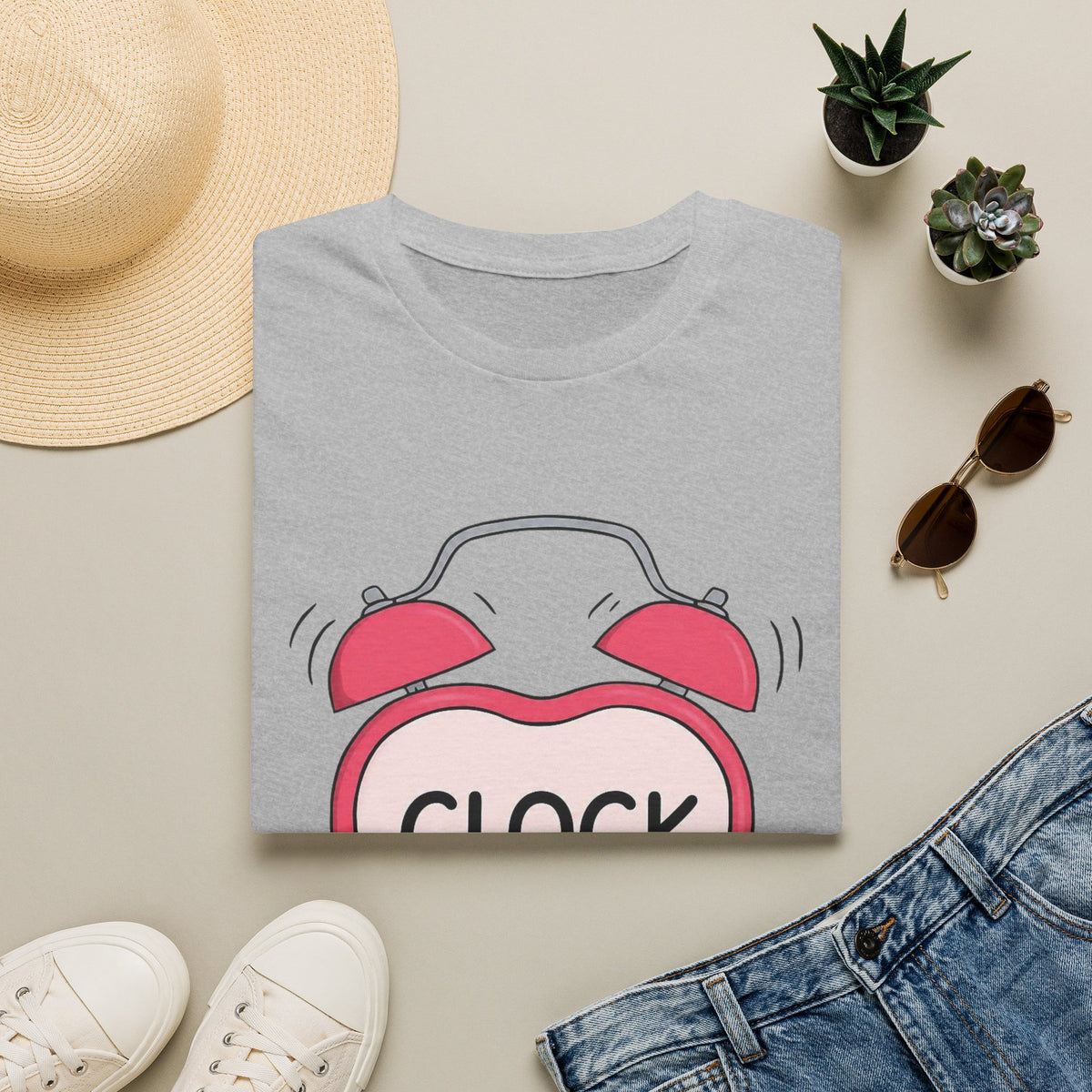 Clock It Alarm-Heart Graphic T-Shirt