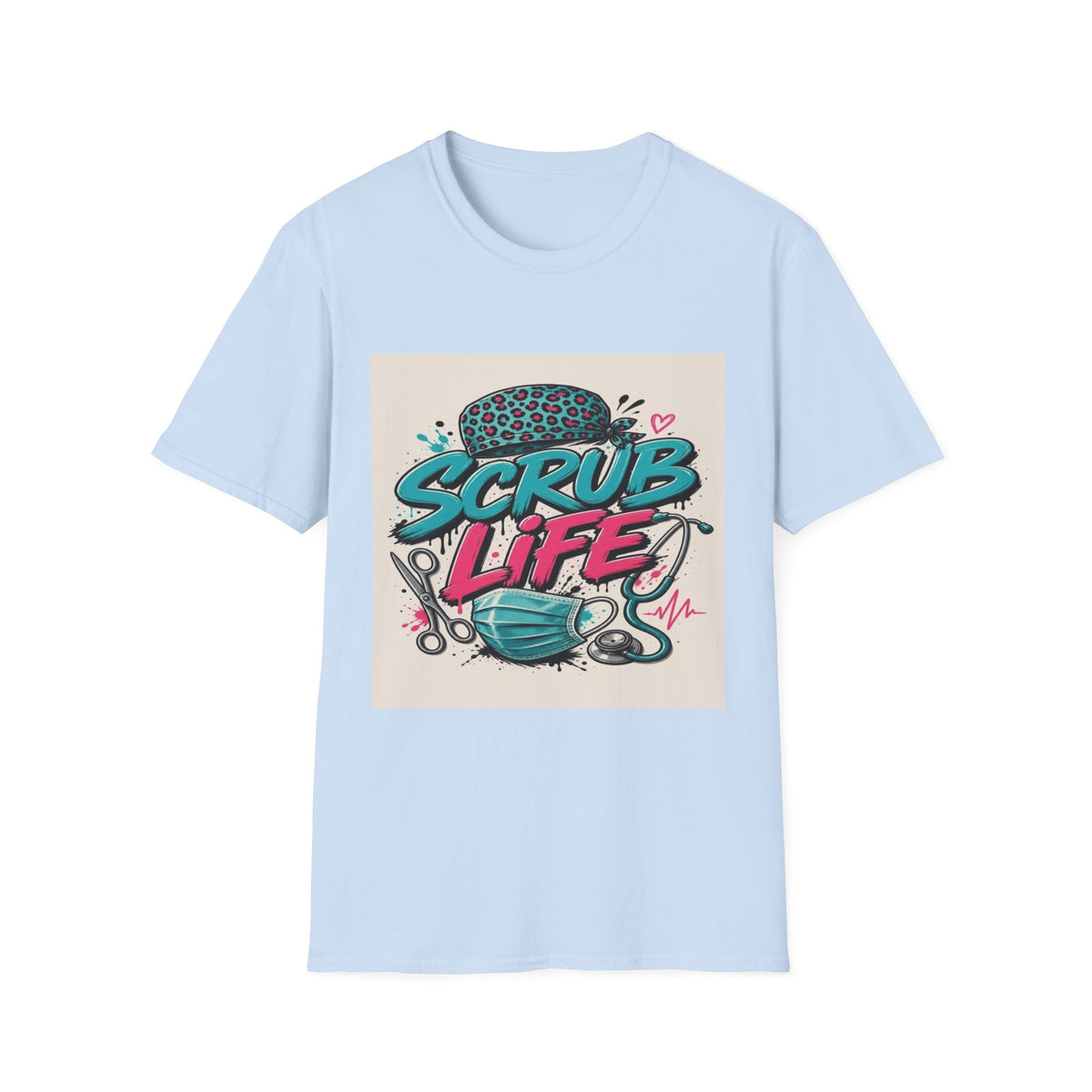 Scrub Life T-Shirt Design Featuring Bold Streetwear Typography- Graphic Tees