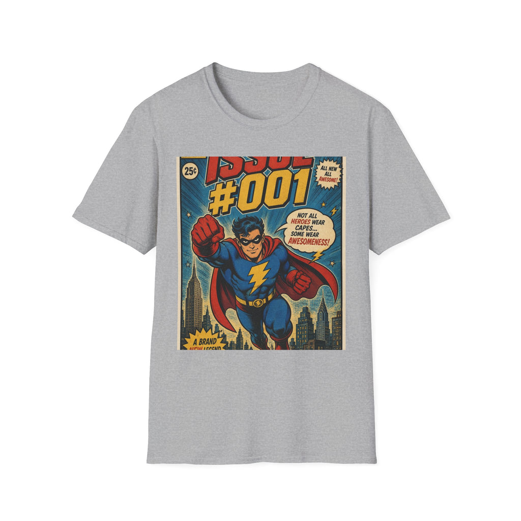 Vintage Comic Book T Shirt Design Featuring Original Superhero