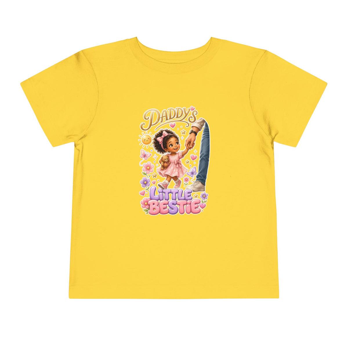 Toddler Tee — "Daddy's Little Bestie" Floral Cute Girl Graphic