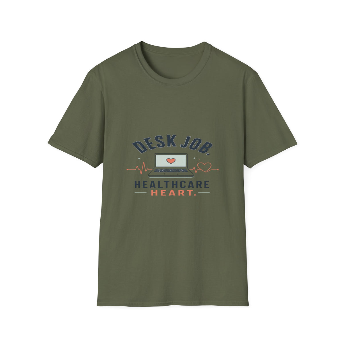 Minimalist T-shirt Design Showcasing Healthcare Heartbeat Concept- Graphic Tees