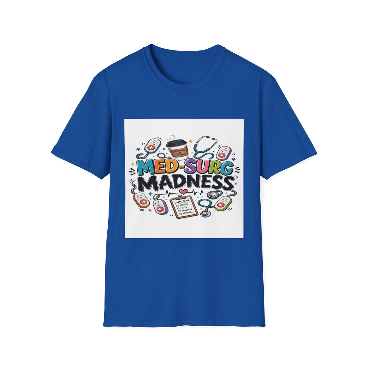 Vibrant T-Shirt Design Featuring MED-SURG MADNESS Phrase (1)- Graphic Tees