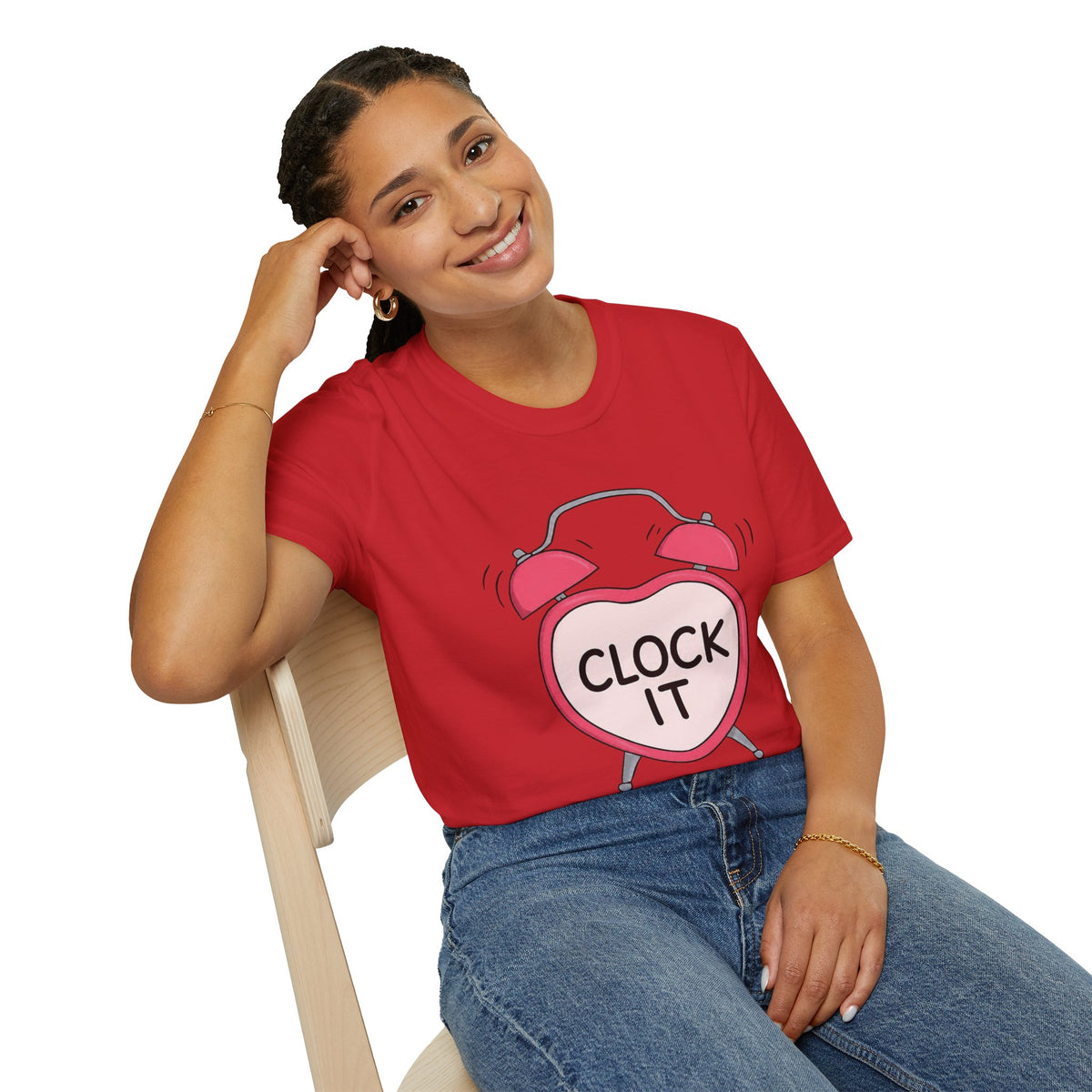 Clock It Alarm-Heart Graphic T-Shirt