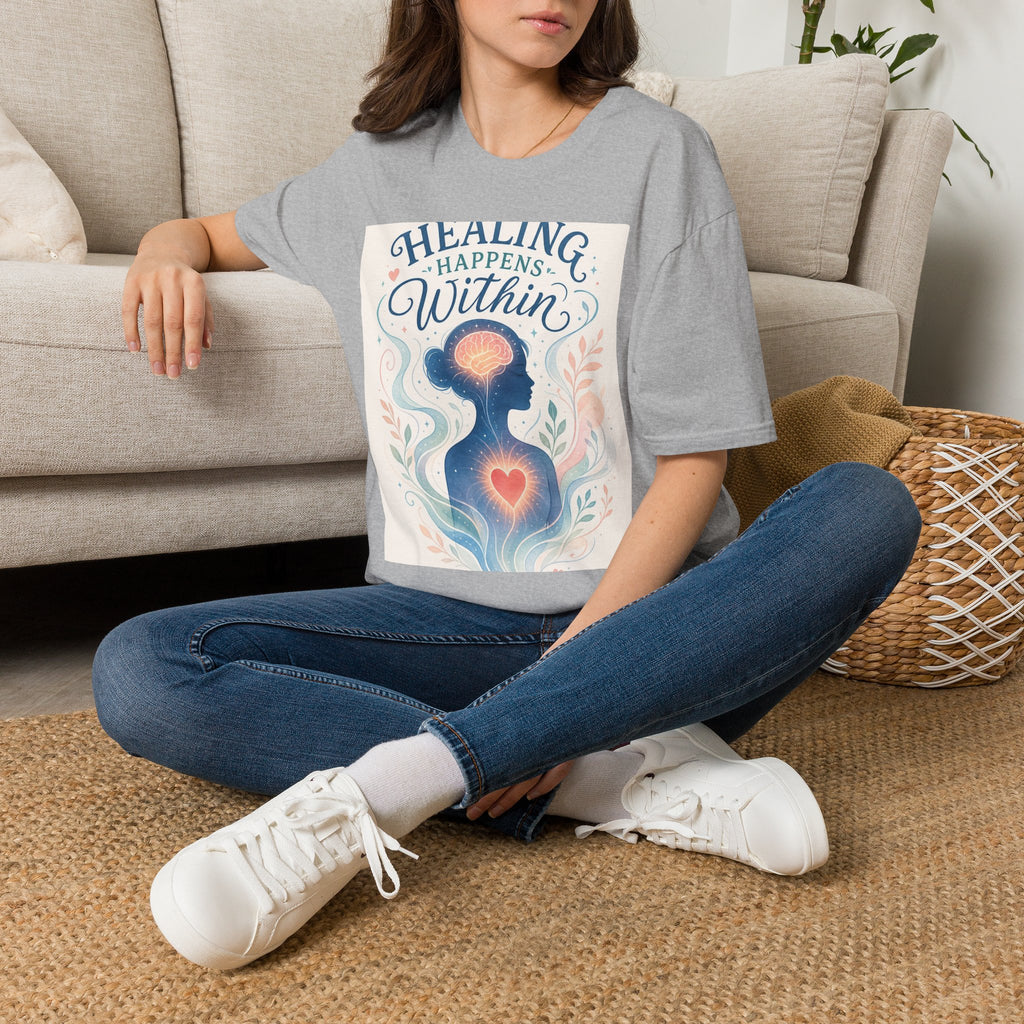 Human Silhouette With Glowing Brain And Heart Design