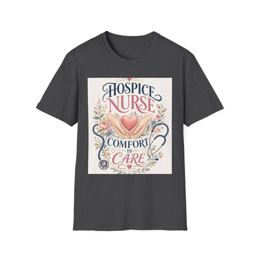 Elegant T Shirt Design Celebrating Hospice Nurses With Compassionate Imagery