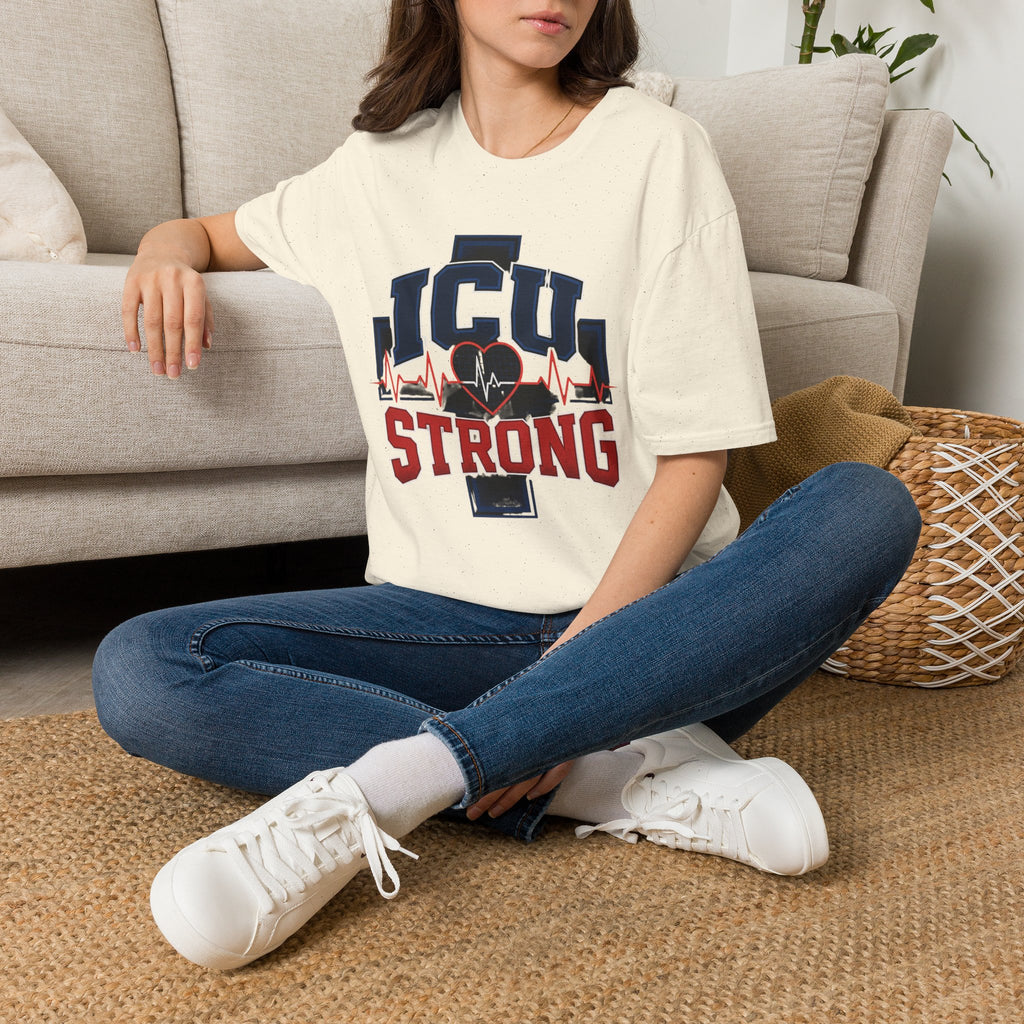Athletic T Shirt Design With Bold ICU STRONG Typography