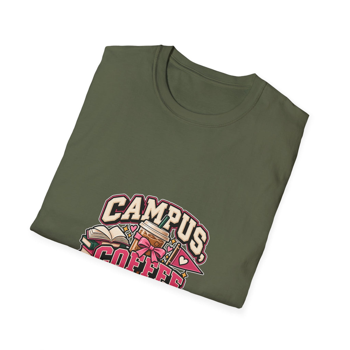 Campus, Coffee, Deadlines T-Shirt — College Student Coffee Graphic Tee