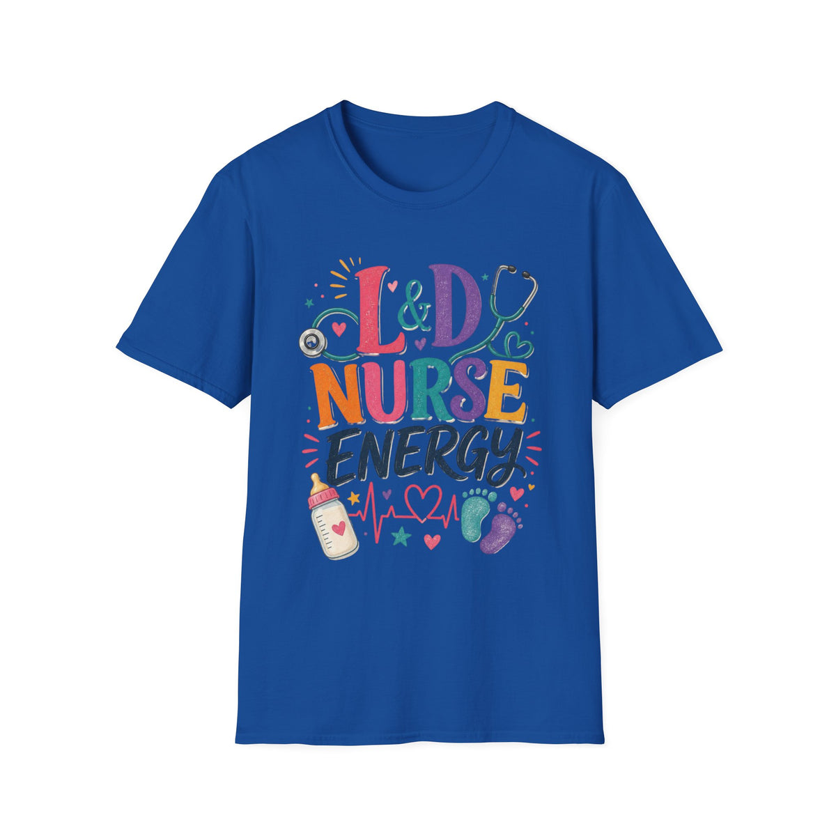 L&D Nurse Energy Trendy T Shirt Design With Vibrant Elements