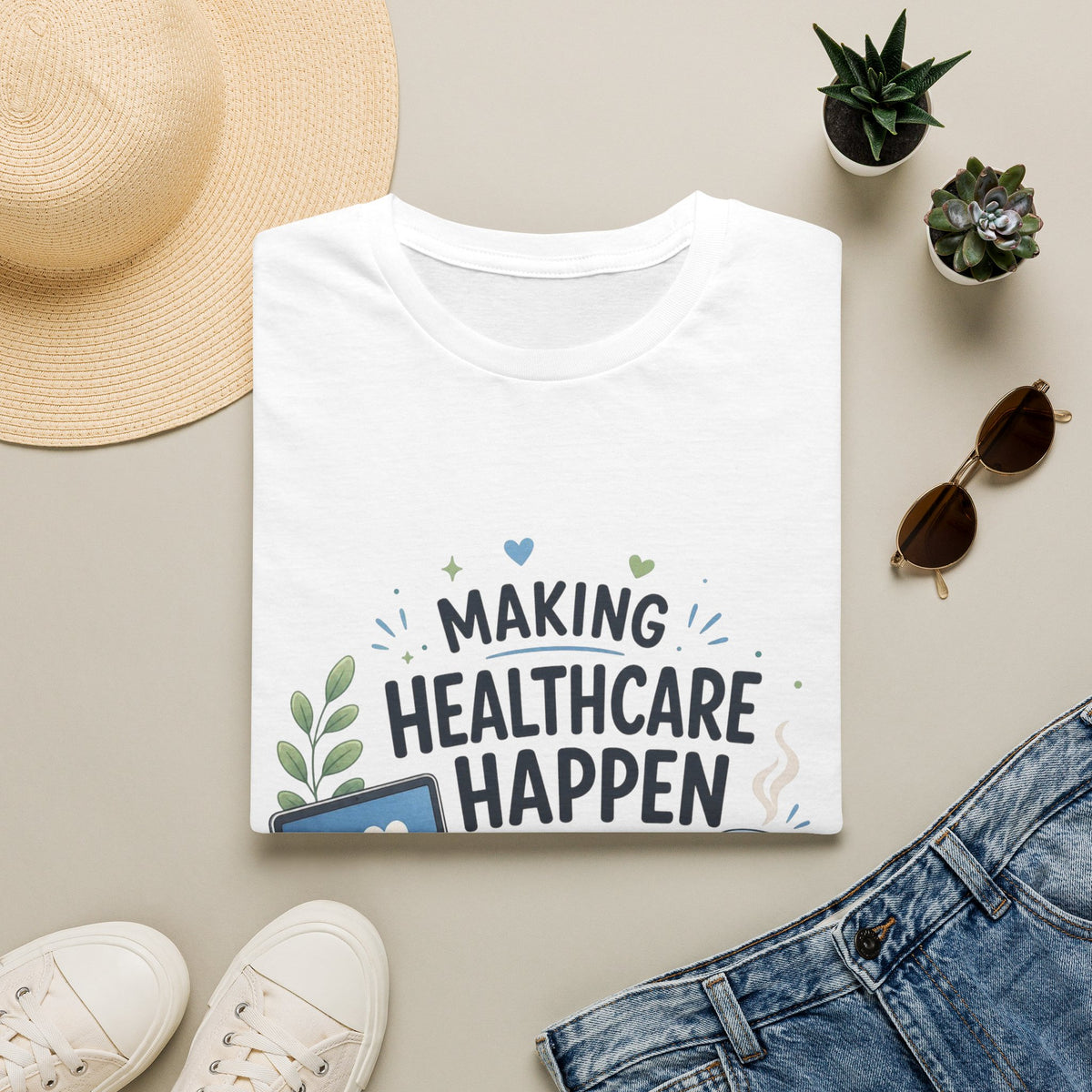 Inspirational T Shirt Design Celebrating Healthcare From Desk