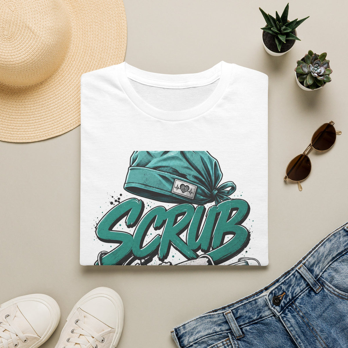 Modern Scrub Life T Shirt Design With Playful Typography