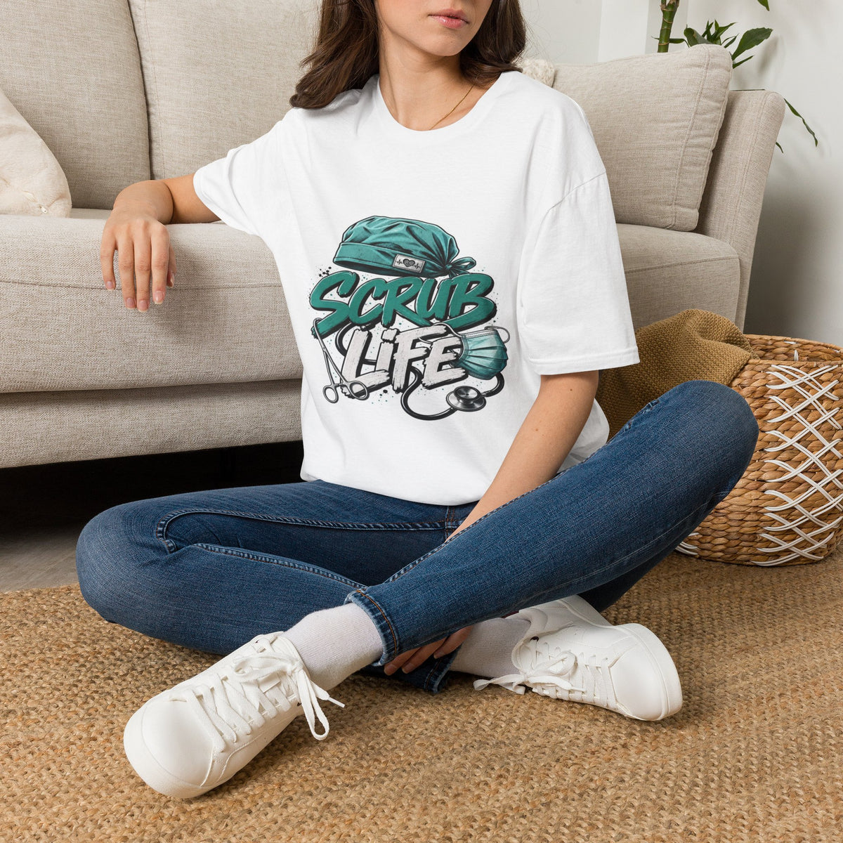 Modern Scrub Life T-Shirt Design With Playful Typography- Graphic Tees