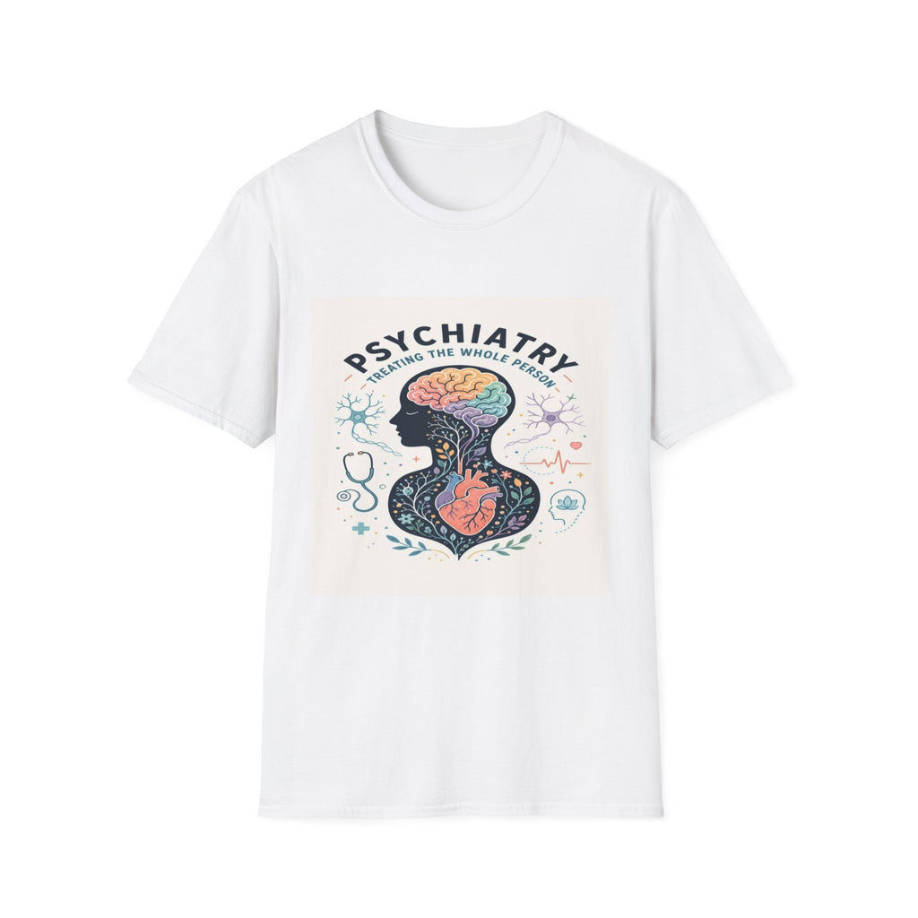 Colorful Brain And Heart In Human Silhouette With Text- Graphic Tees