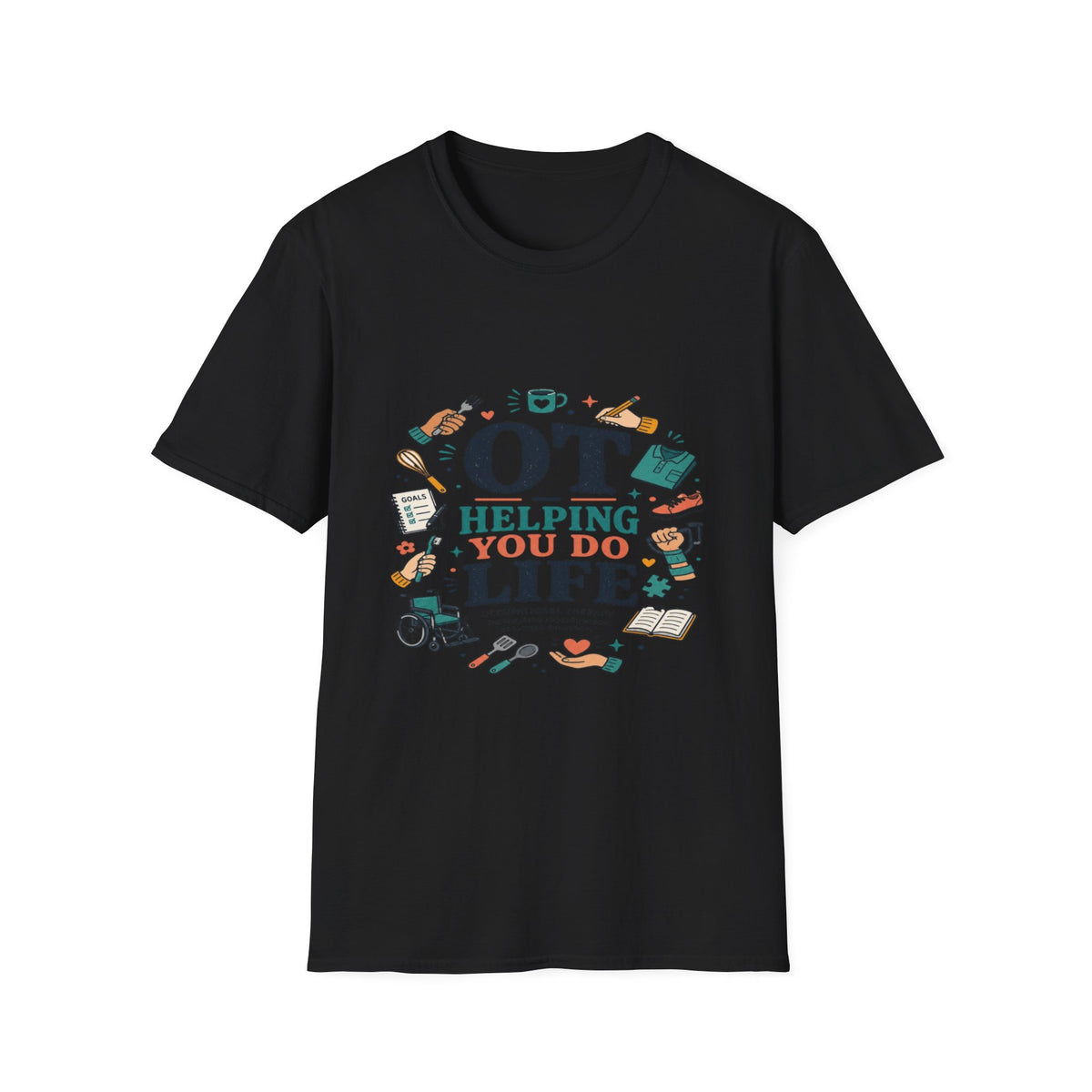 Playful Typography Framed By Colorful Illustrations And Hands- Graphic Tees