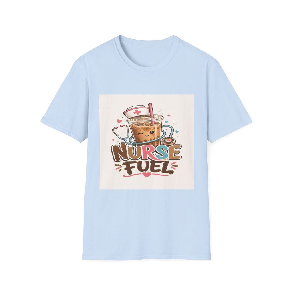 Cute T-Shirt Design Featuring Iced Coffee And Nurse Cap- Graphic Tees
