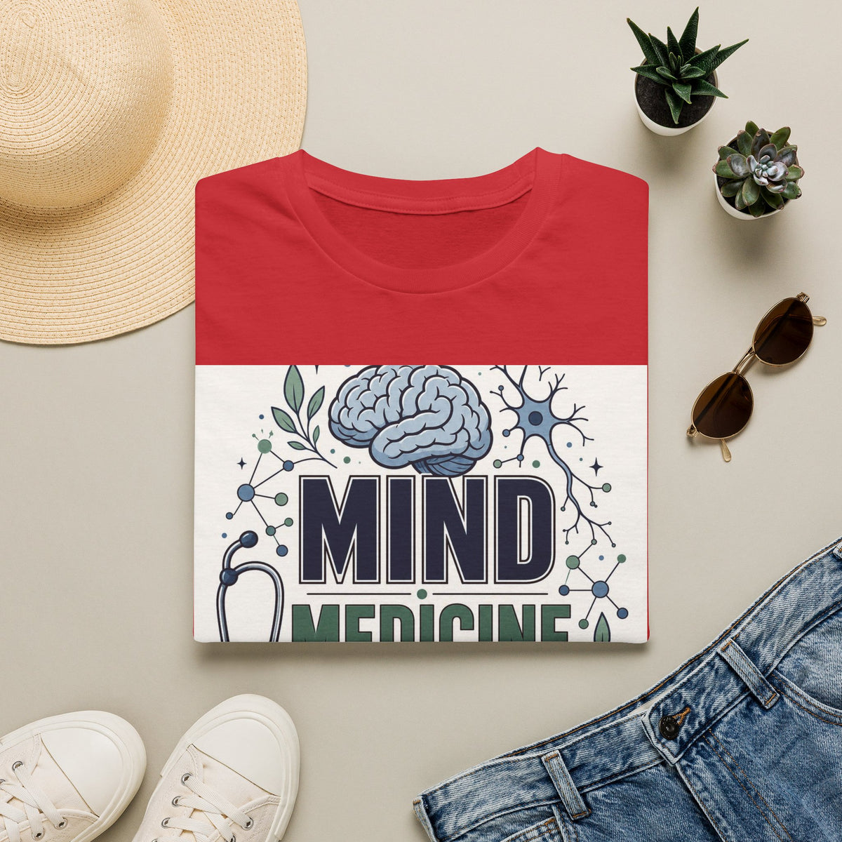 Illustration Of Stacked Words Mind Medicine Healing With Medical Icons