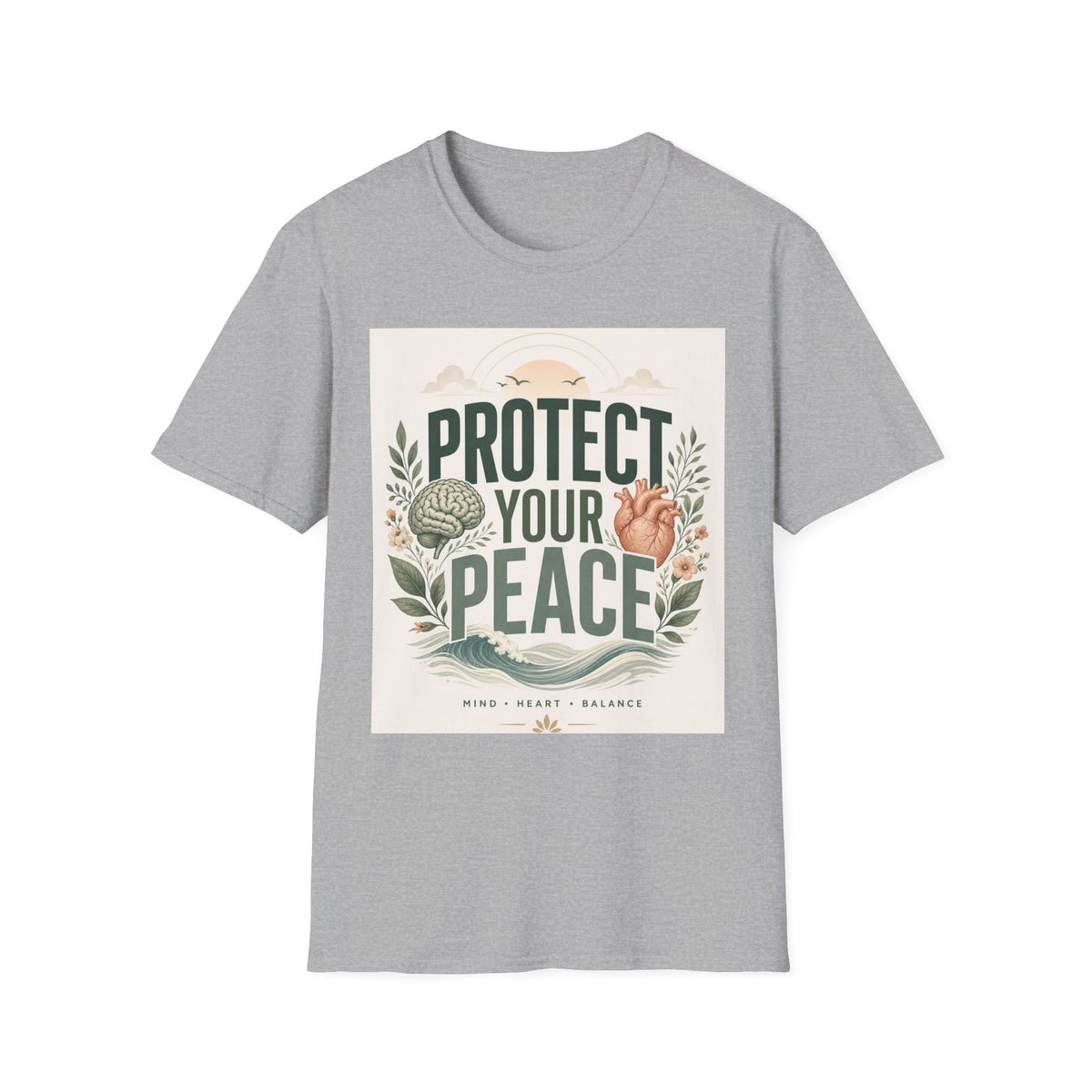 Large Typography Graphic Promoting Peace With Botanical Elements