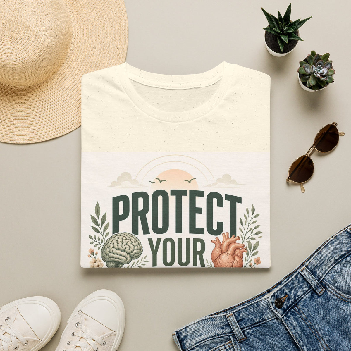 Large Typography Graphic Promoting Peace With Botanical Elements