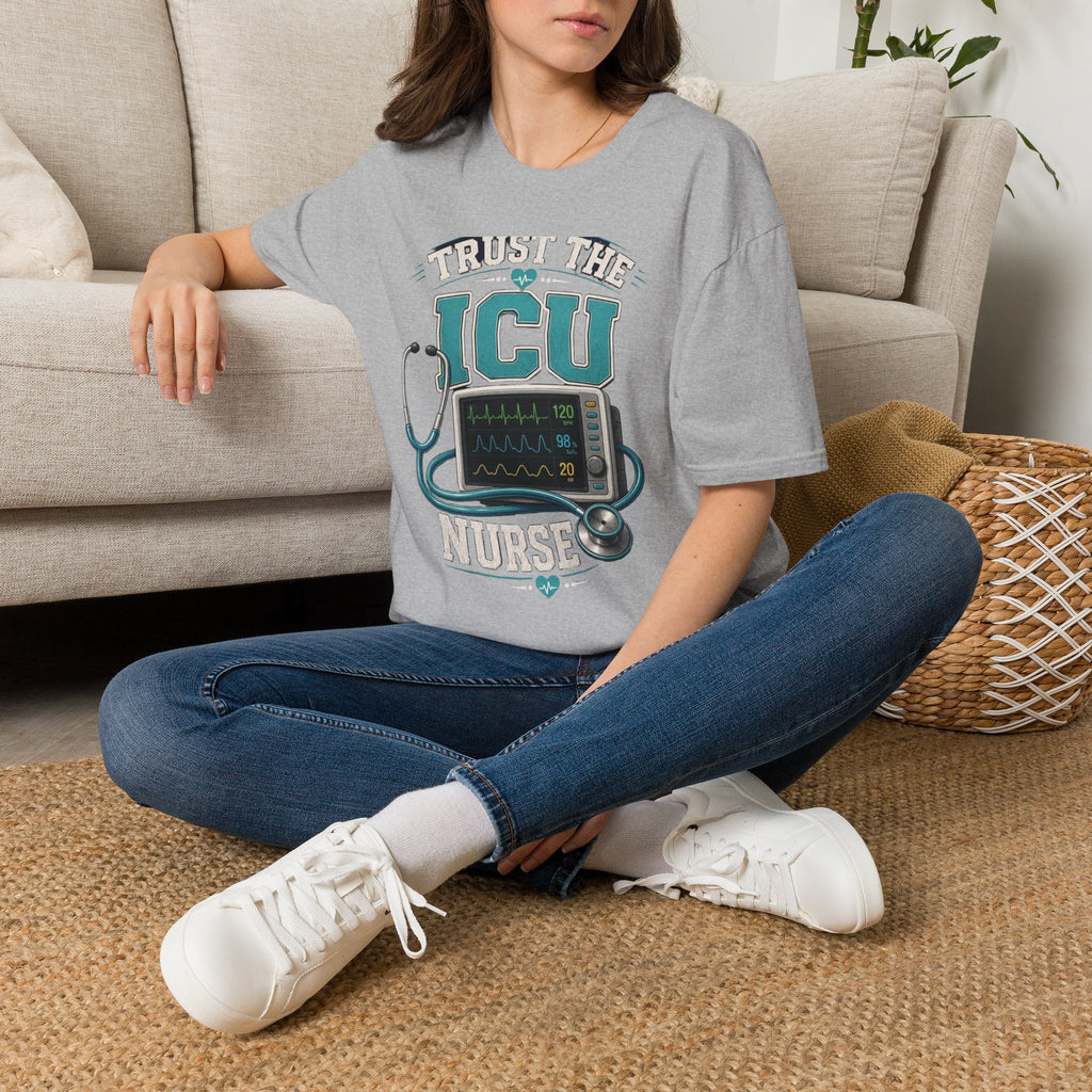 Bold T Shirt Design Featuring Trust The ICU Nurse Phrase