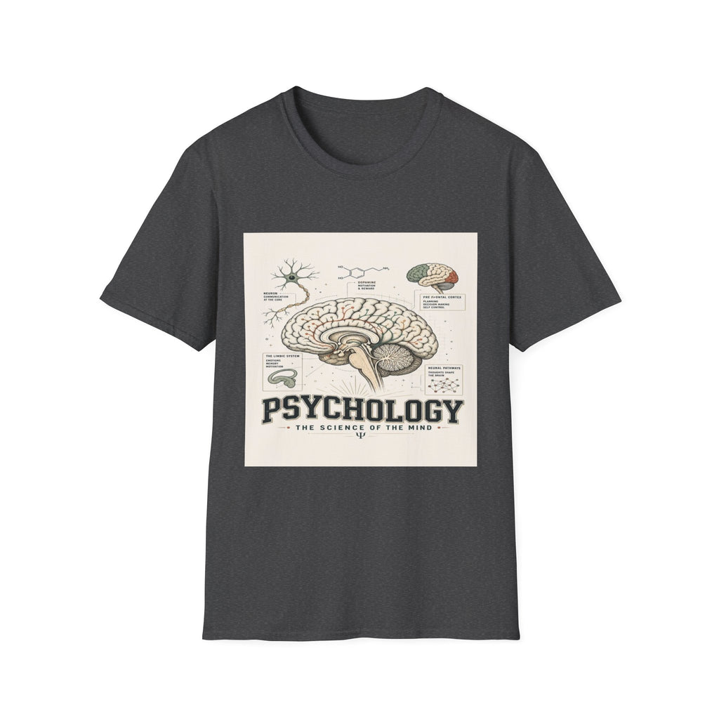 Human Brain Illustration Featuring Neural Pathways And Typography- Graphic Tees