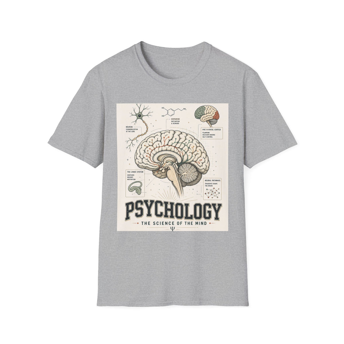 Human Brain Illustration Featuring Neural Pathways And Typography
