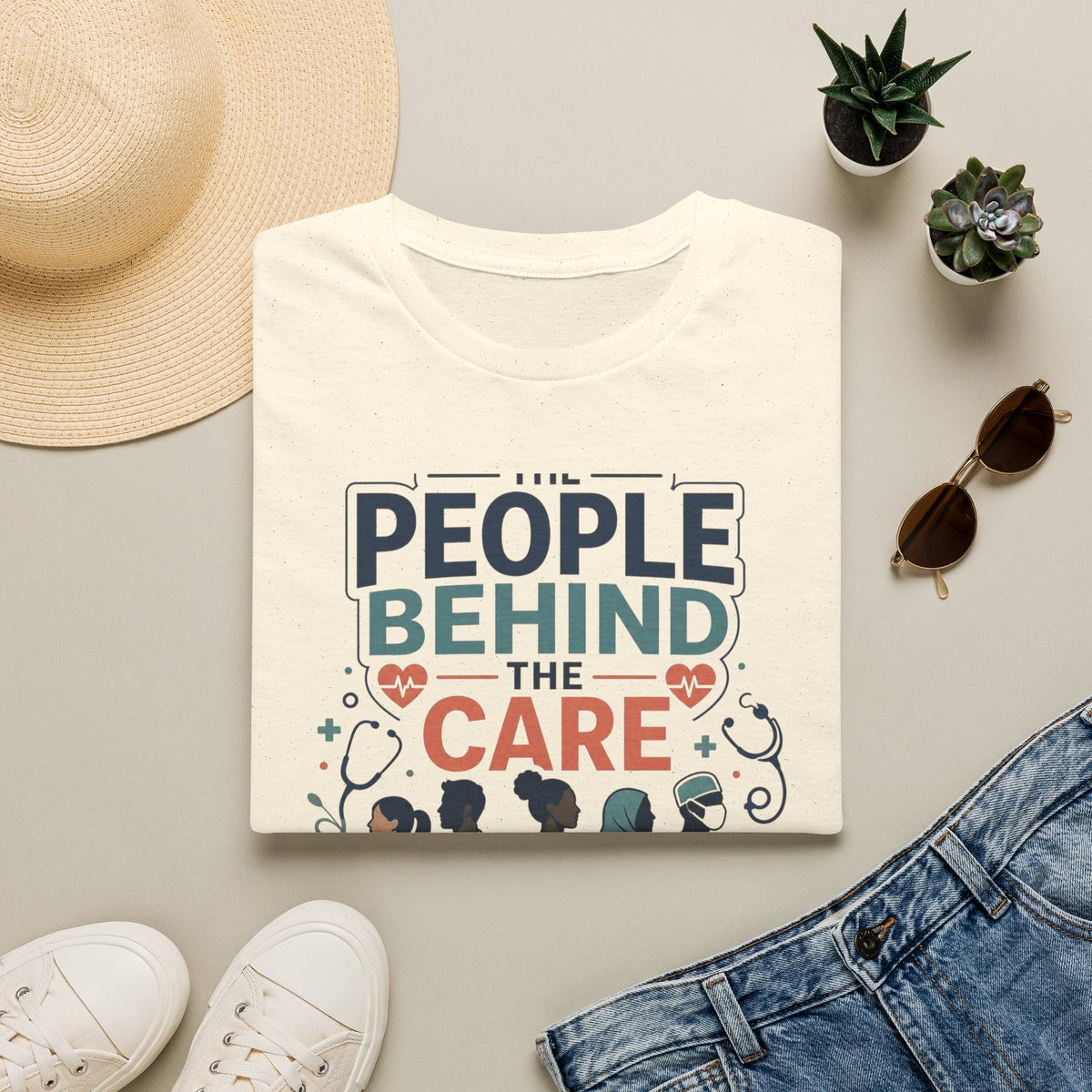 Modern T Shirt Design Celebrating Healthcare Professionals' Dedication