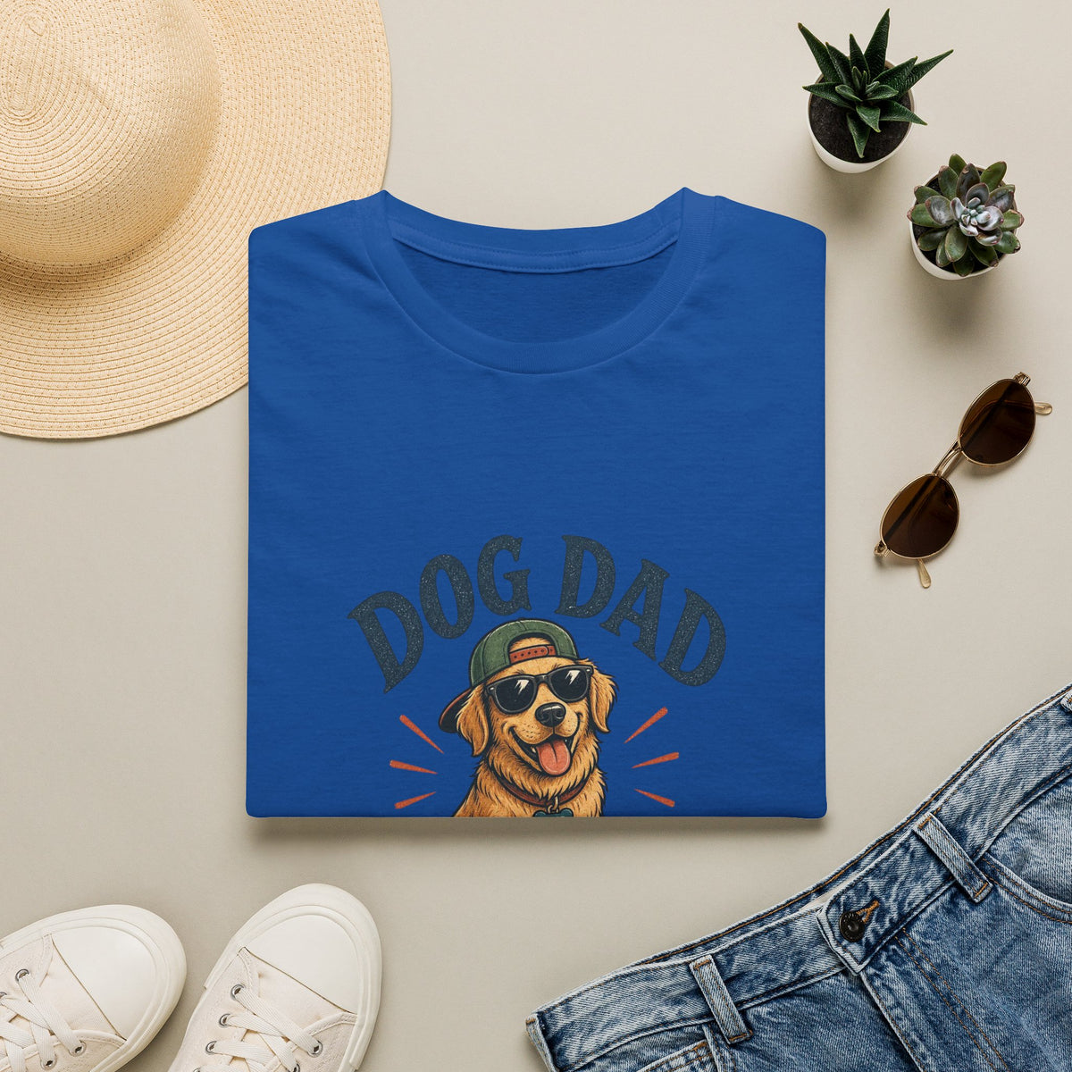 Dog Dad T-Shirt — "Living the Pooch Life" Graphic Tee for Dog Lovers