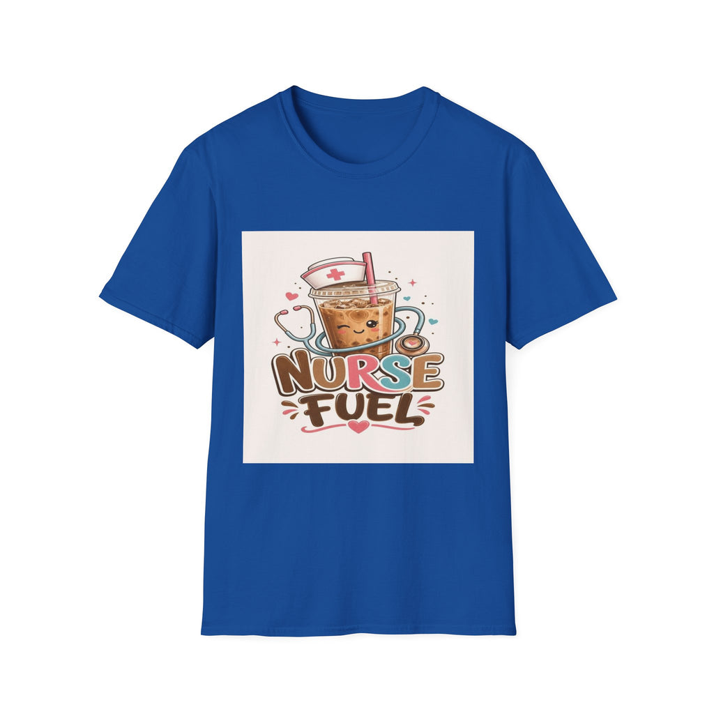 Cute T-Shirt Design Featuring Iced Coffee And Nurse Cap- Graphic Tees