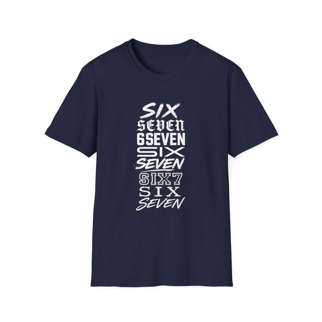 Six Seven Graphic T-Shirt — Stacked Typography Retro Streetwear