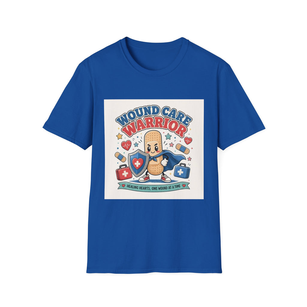 Wound Care Warrior T-Shirt Design Featuring Playful Bandage Character- Graphic Tees