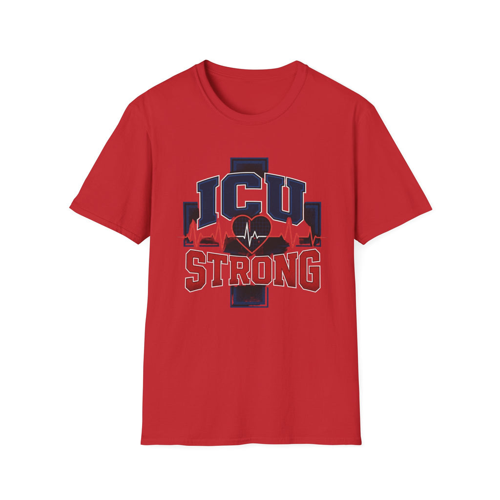 Athletic T Shirt Design With Bold ICU STRONG Typography