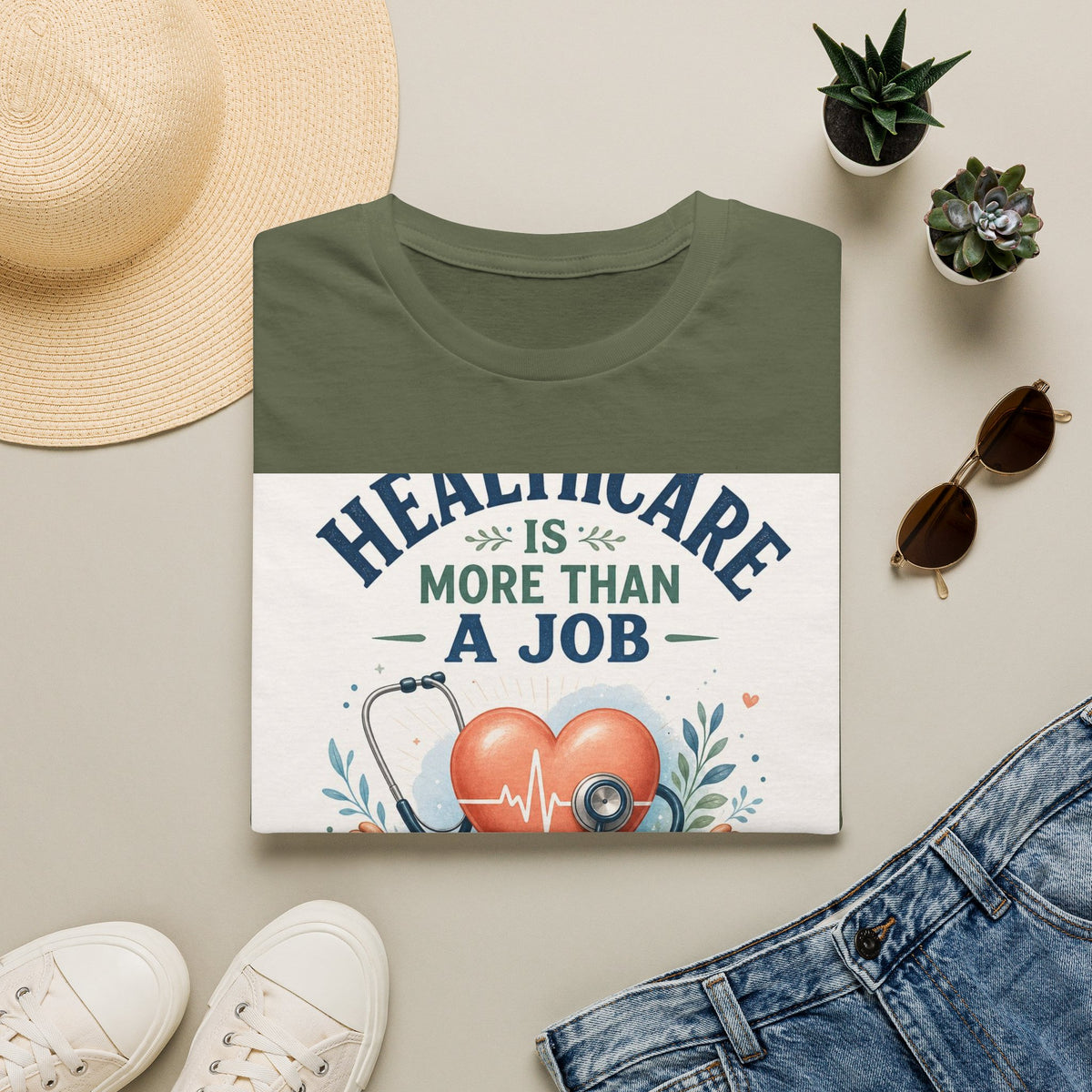 Inspirational T Shirt Design Featuring Compassionate Healthcare Imagery