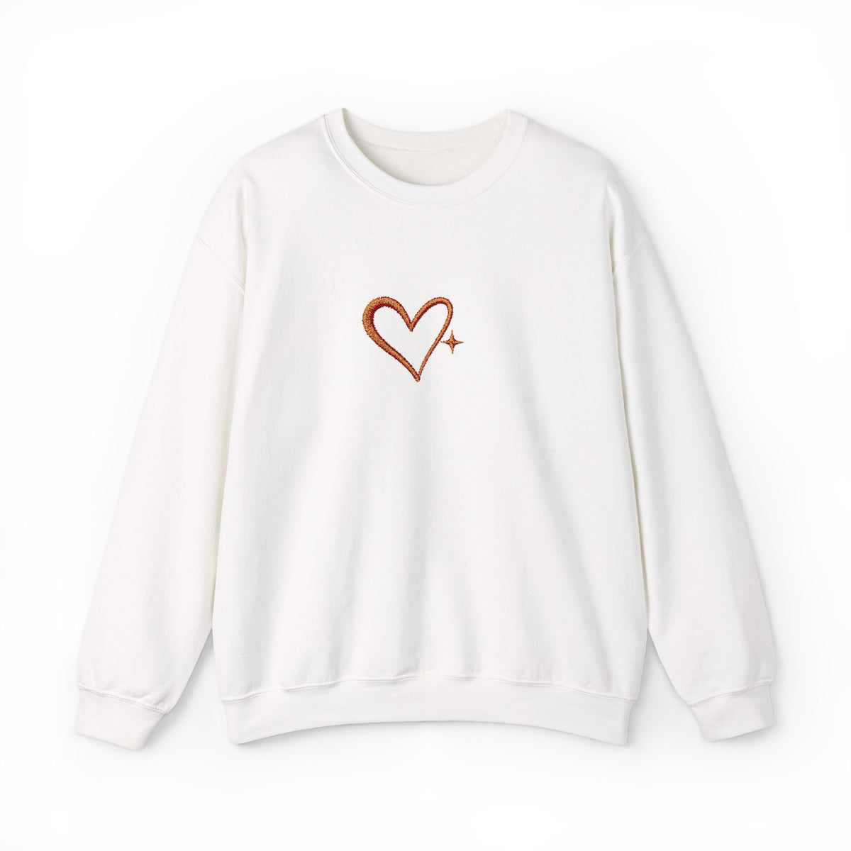 Embroidered Gold Heart Crewneck Sweatshirt