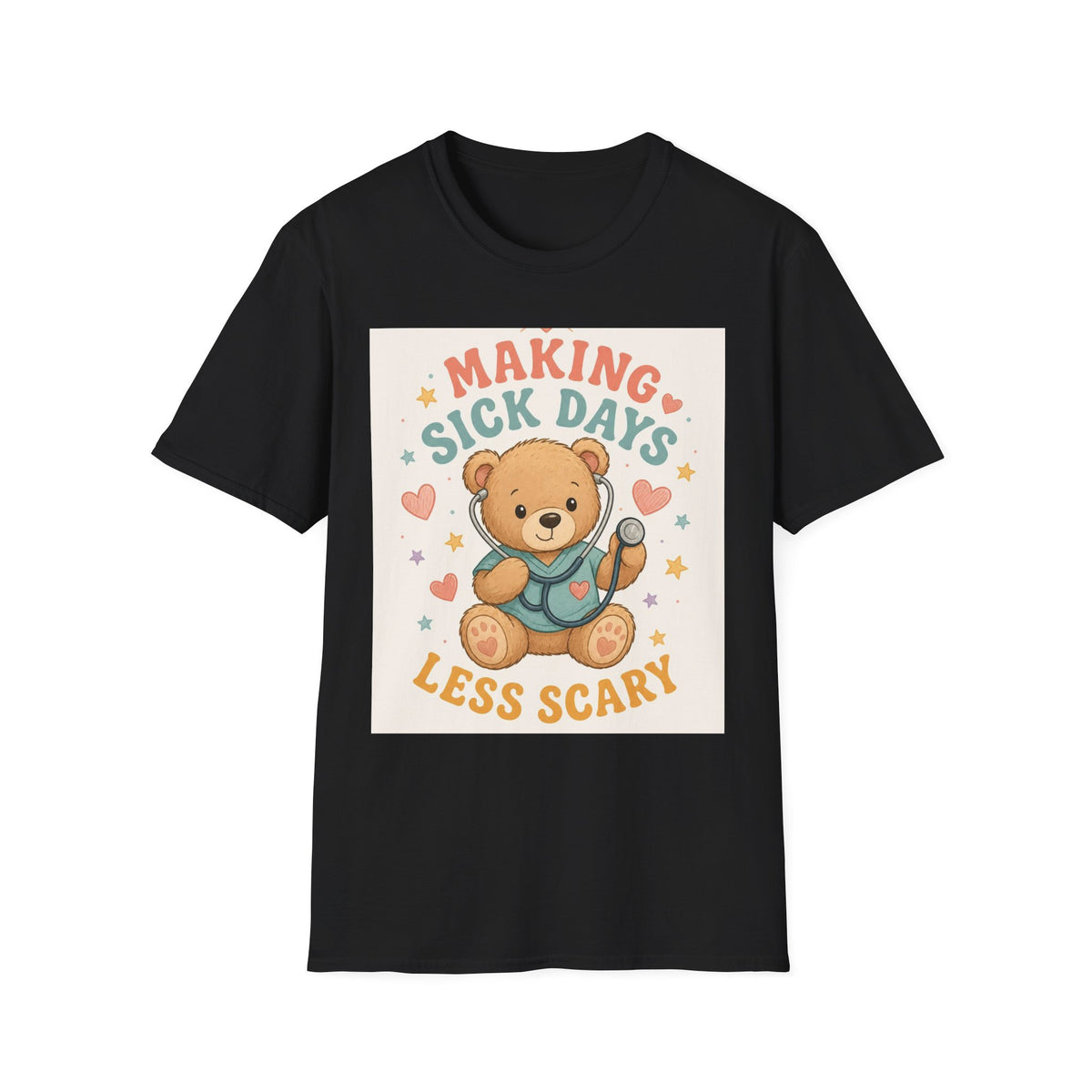T Shirt Design Featuring Teddy Bear With Stethoscope And Stars