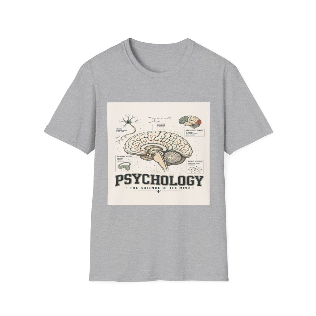 Human Brain Illustration Featuring Neural Pathways And Typography- Graphic Tees