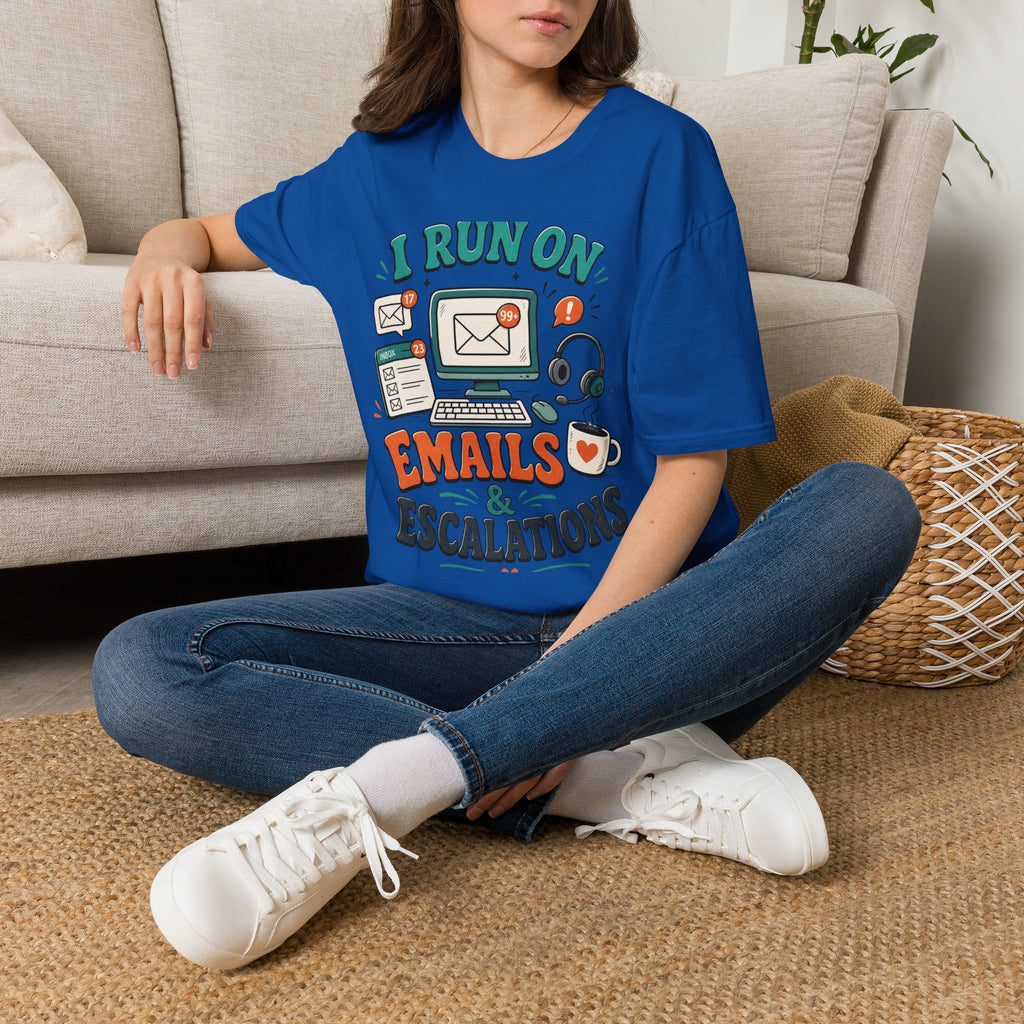 Bold T Shirt Design With Playful Email And Coffee Illustrations